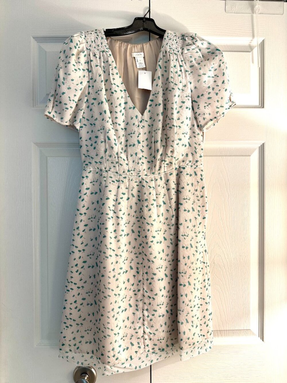 RARE NWT J. Crew VINTAGE 2011 Windfall Ivory Floral Crinkle Dress 2